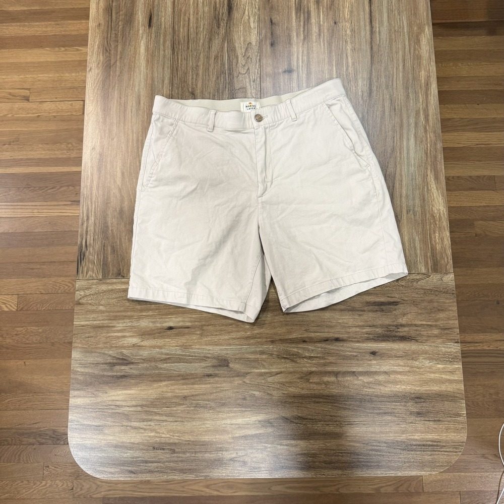 Marine Layer Light Tan Beige Chino Preppy Casual Nautical Shorts Men Sz 34